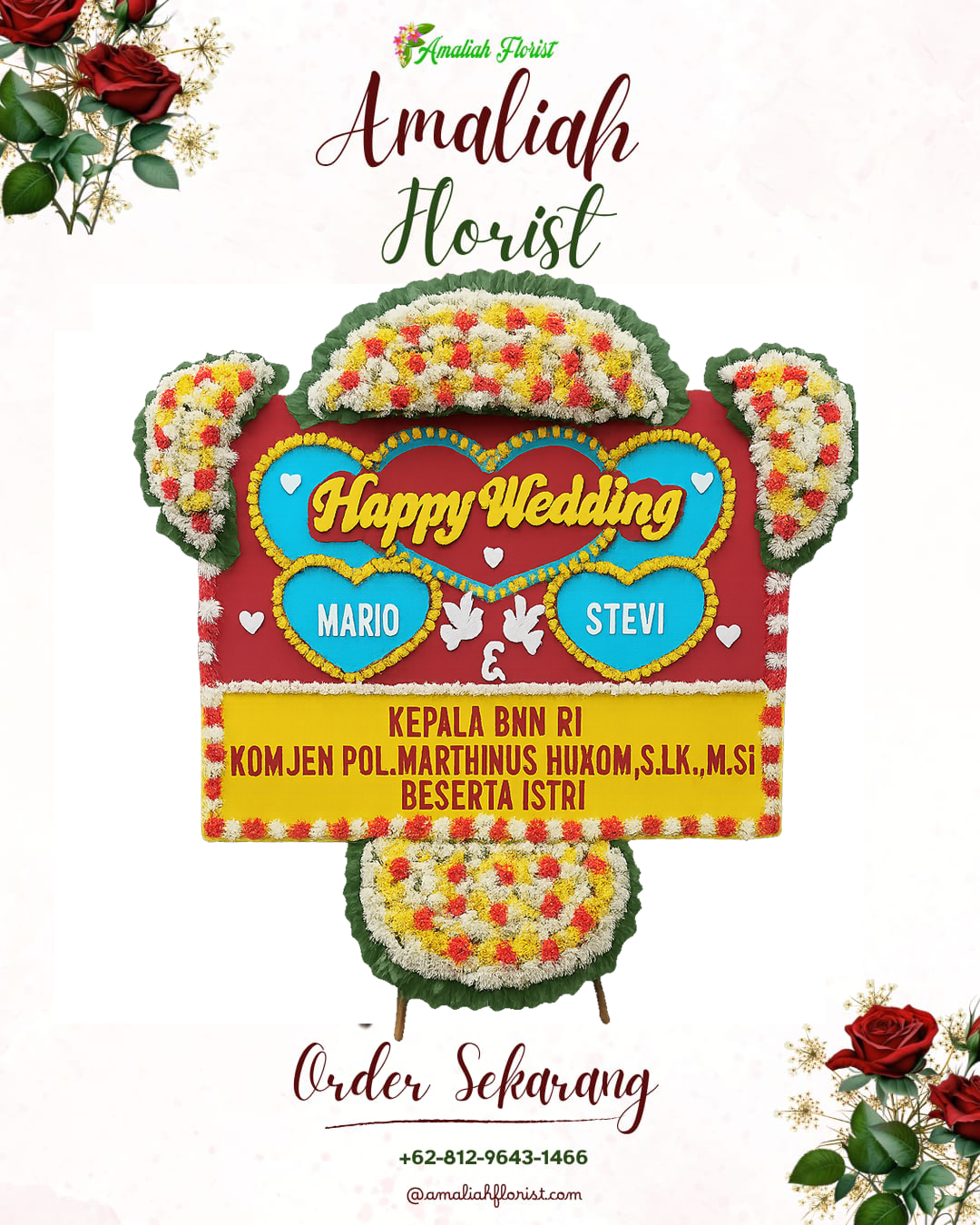 Papan Bunga Pernikahan Puger